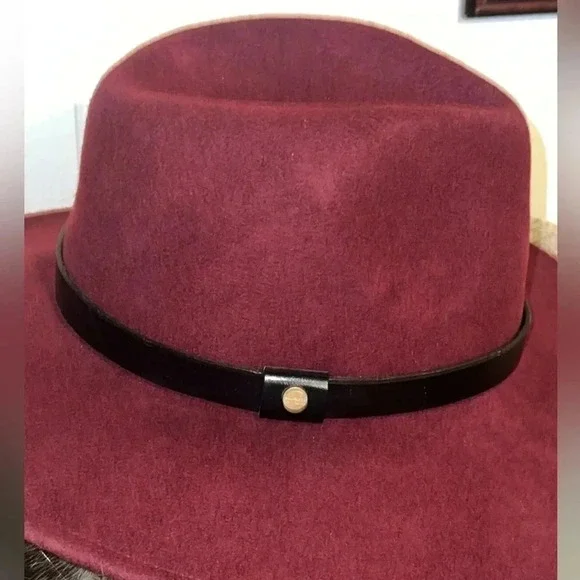 ALL SAINTS Designer Women’s Wool Logo Rivet Lux Fedora Wide Brim Hat - Picture 5 of 15